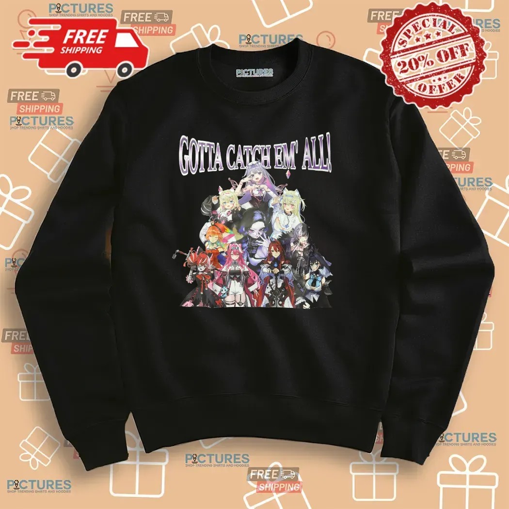 Hololive Gotta Catch Em' All Vtuber Vintage Bootleg T Shirt