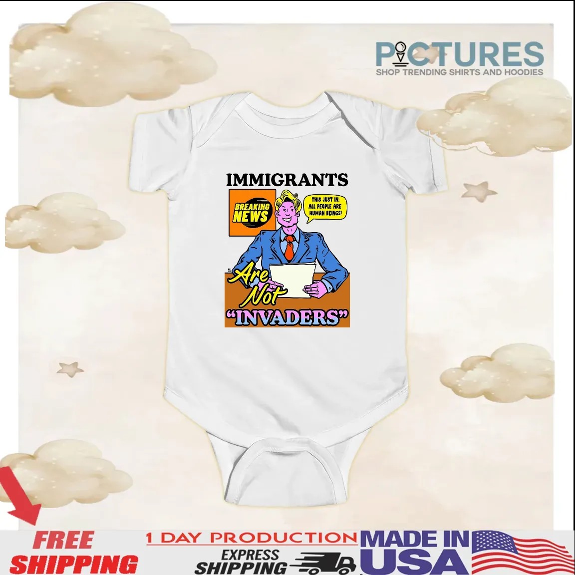 Immigrants Are Not Invaders This Just In All People Are Human Beings Breaking News T Shirt