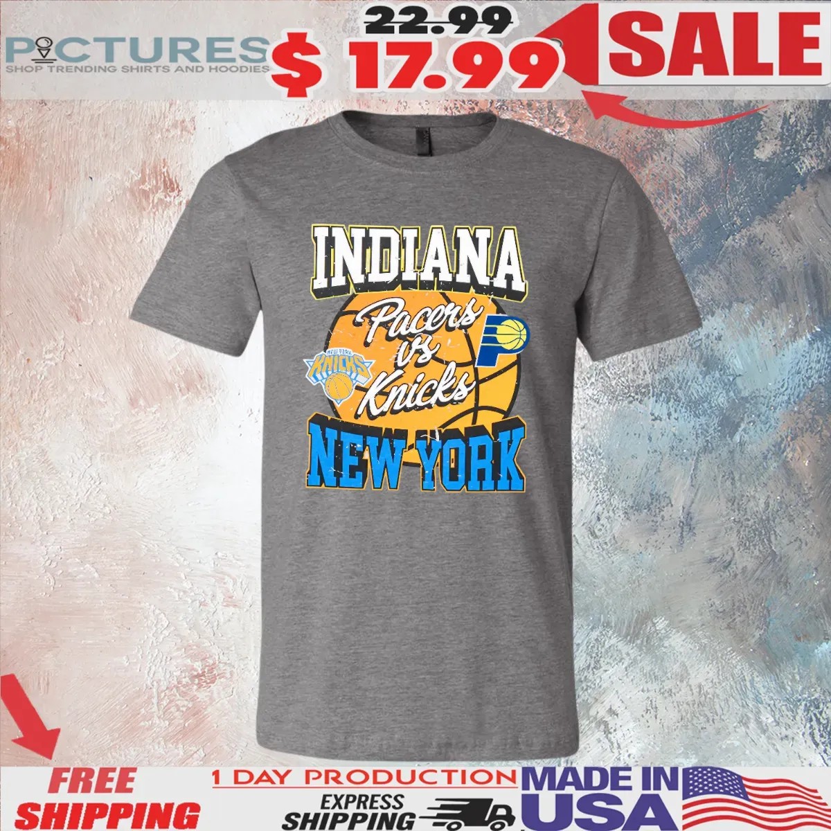 Indiana Pacers vs New York Knicks 2025 Eastern Conference Finals Matchup T Shirt Indiana Pacers vs New York Knicks 2025 Eastern Conference Finals Matchup T Shirt