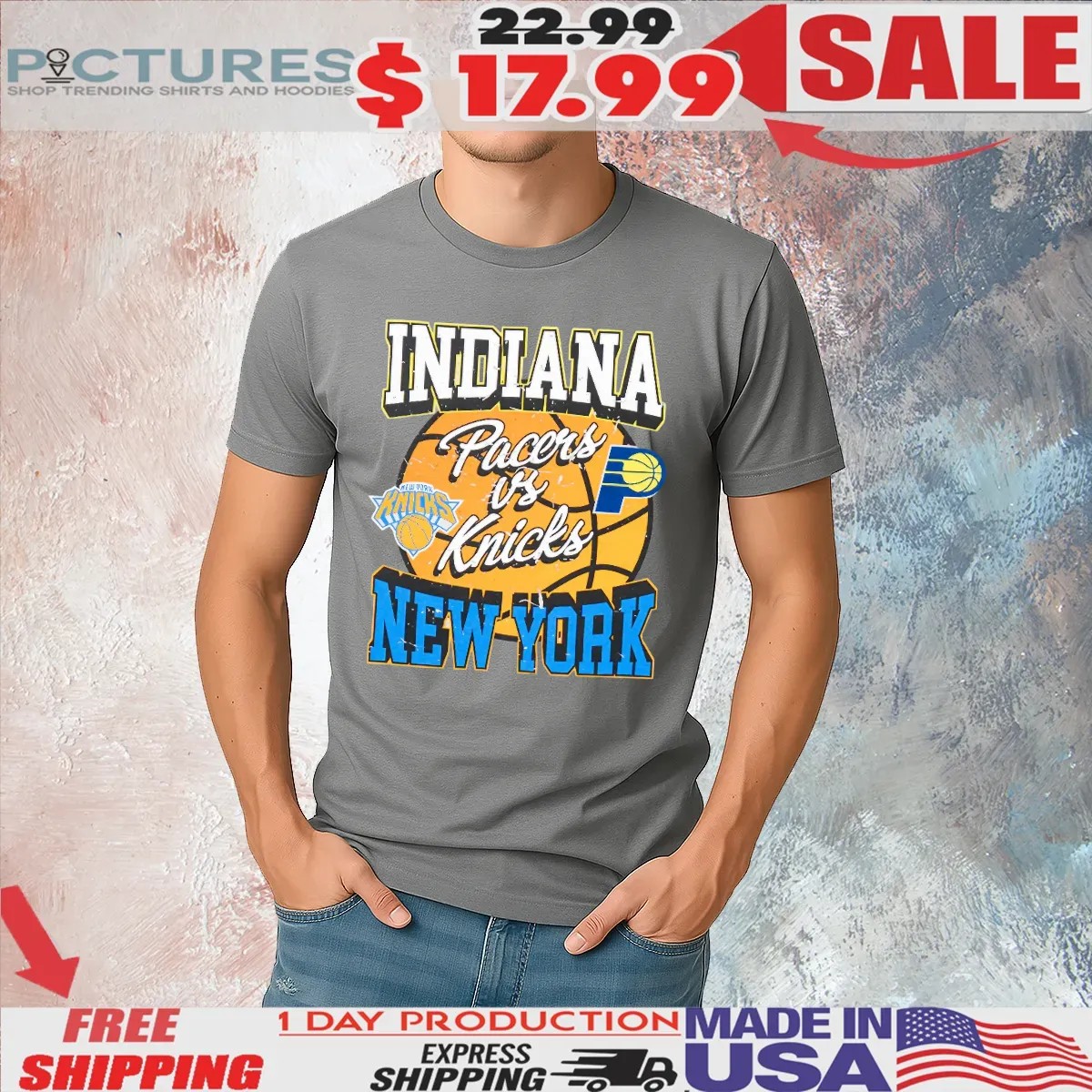 Indiana Pacers vs New York Knicks 2025 Eastern Conference Finals Matchup T Shirt Indiana Pacers vs New York Knicks 2025 Eastern Conference Finals Matchup T Shirt