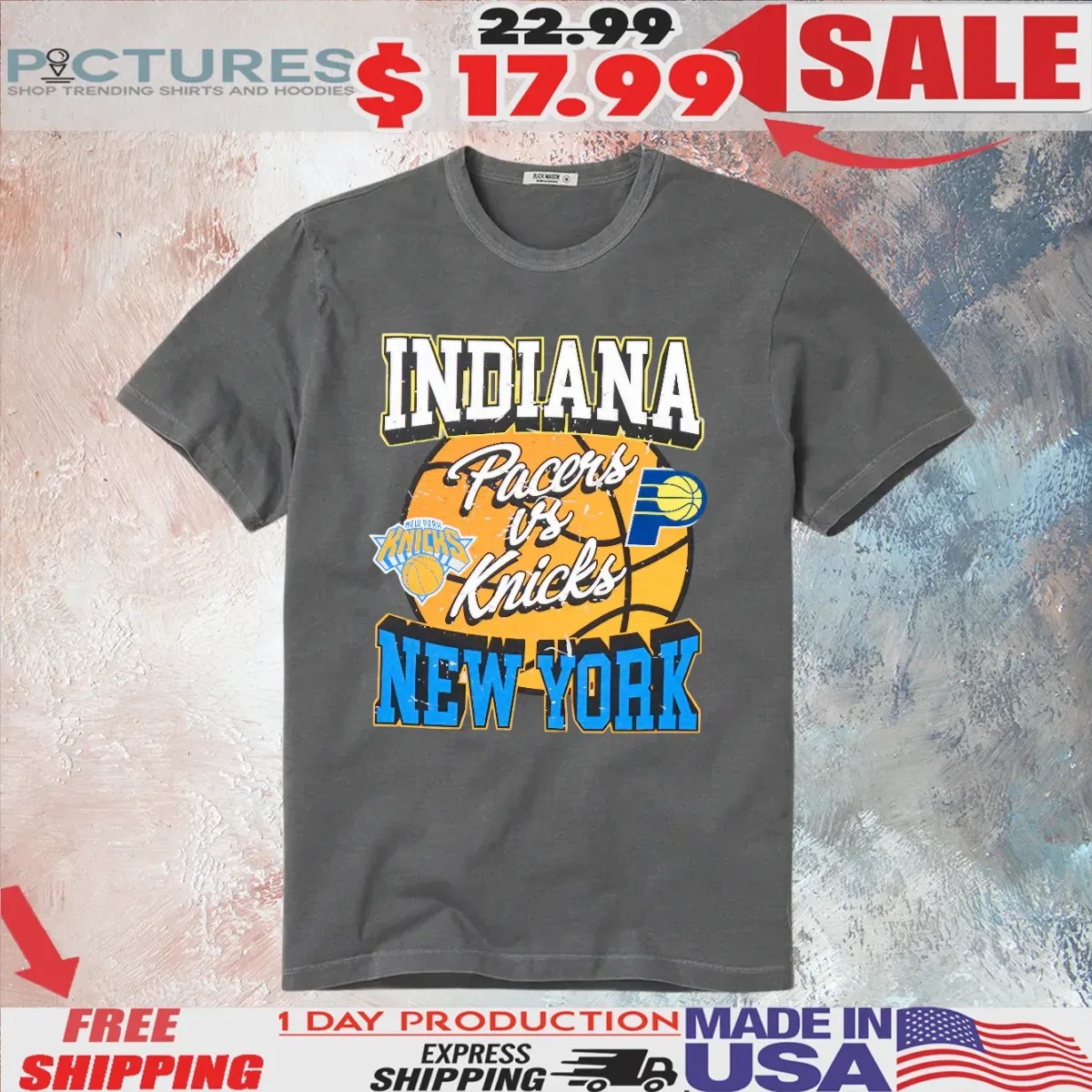 Indiana Pacers vs New York Knicks 2025 Eastern Conference Finals Matchup T Shirt Indiana Pacers vs New York Knicks 2025 Eastern Conference Finals Matchup T Shirt