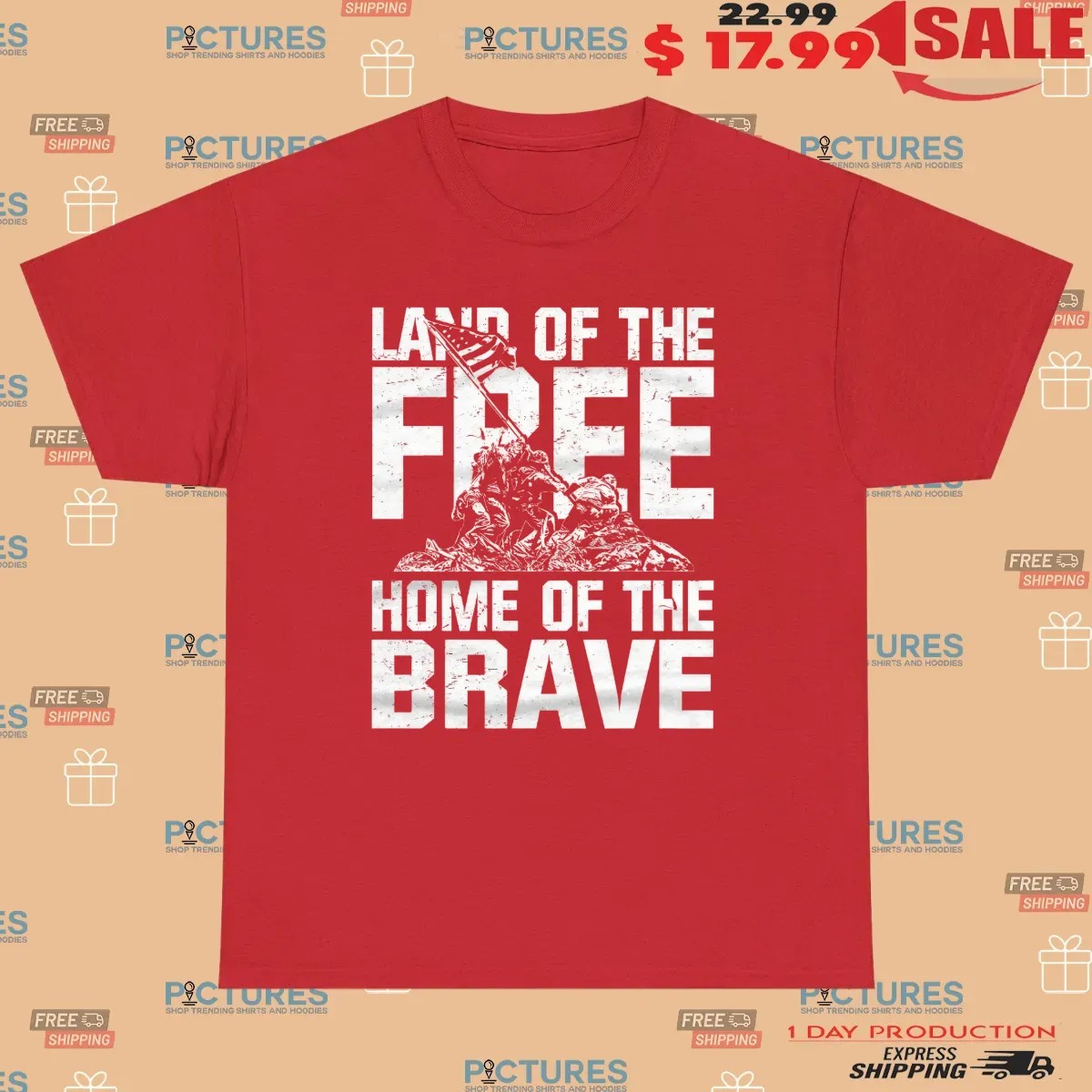 Iwo Jima Land Of The Free Home Of The Brave T Shirt
