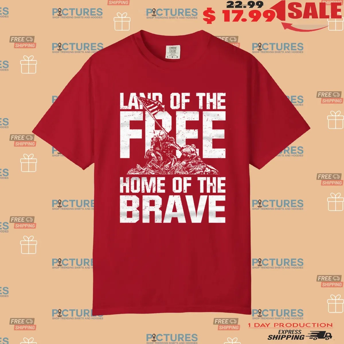 Iwo Jima Land Of The Free Home Of The Brave T Shirt
