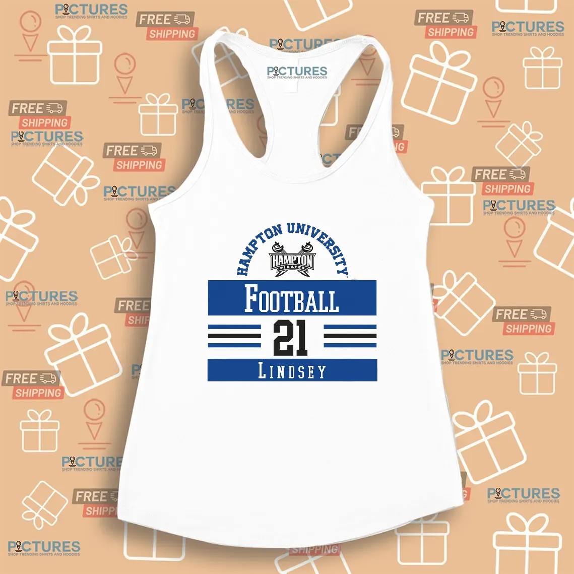 JaSean Lindsey Hampton Pirates NCAA Football T Shirt JaSean Lindsey Hampton Pirates NCAA Football T Shirt