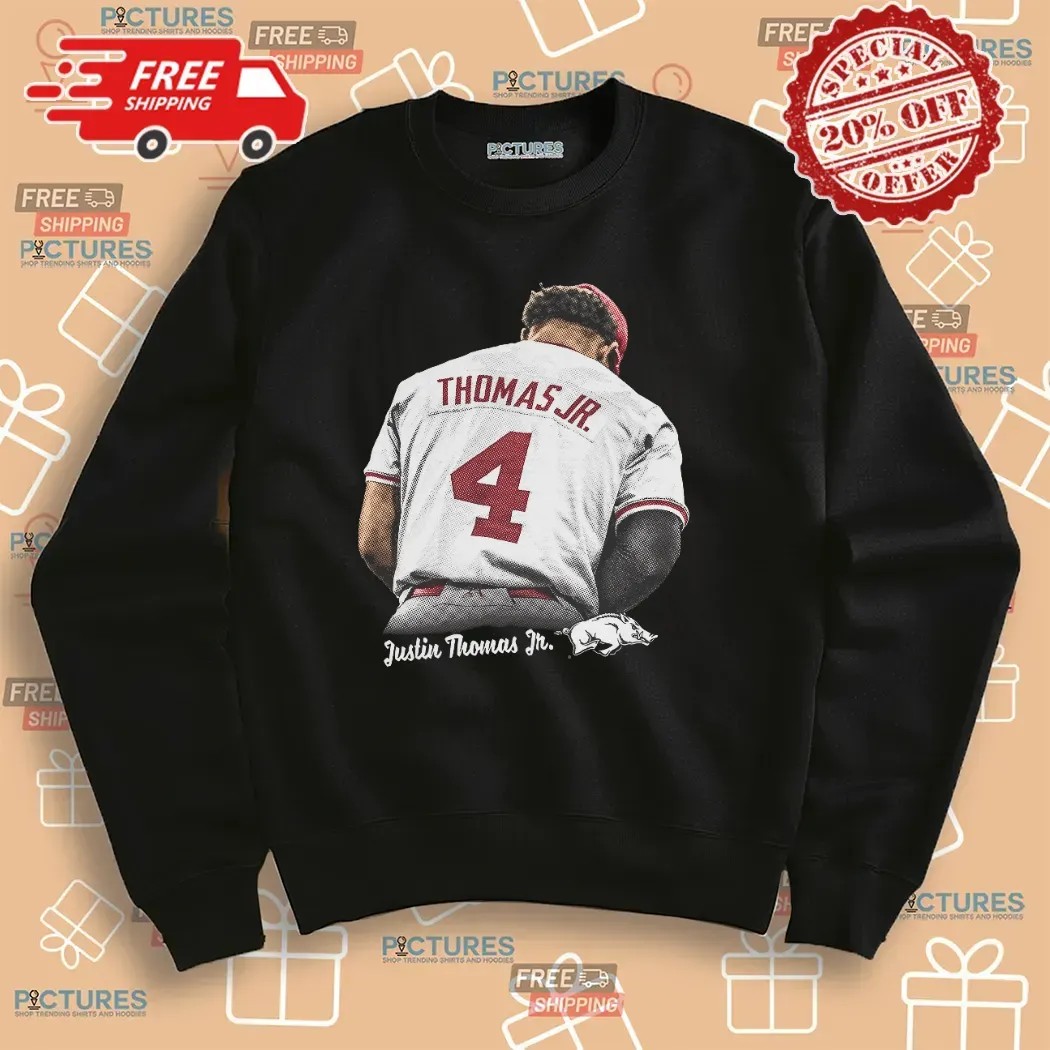 Justin Thomas Jr Arkansas Razorbacks Back Portrait T Shirt