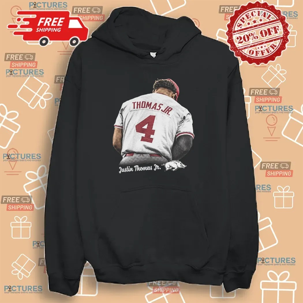 Justin Thomas Jr Arkansas Razorbacks Back Portrait T Shirt