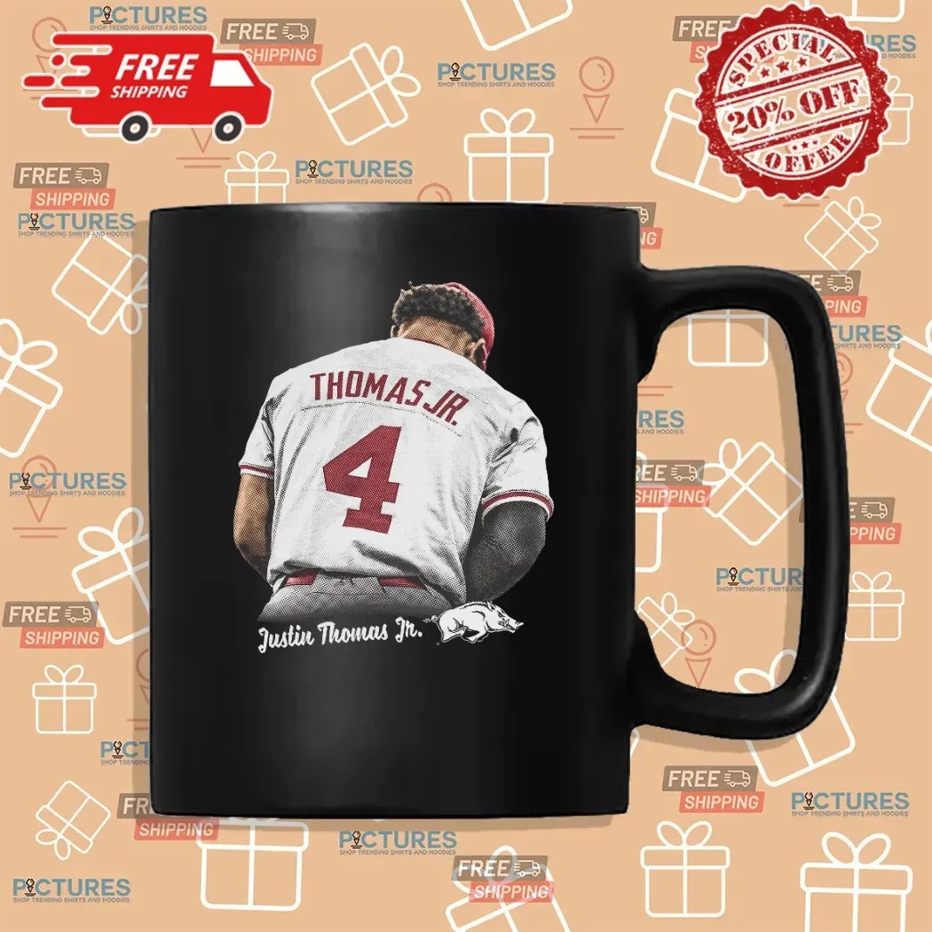 Justin Thomas Jr Arkansas Razorbacks Back Portrait T Shirt