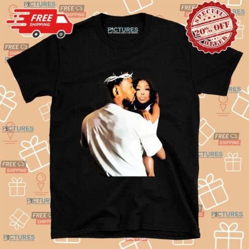 Kendrick Lamar Holding Sza Angelic Style Crown Of Thorns T Shirt