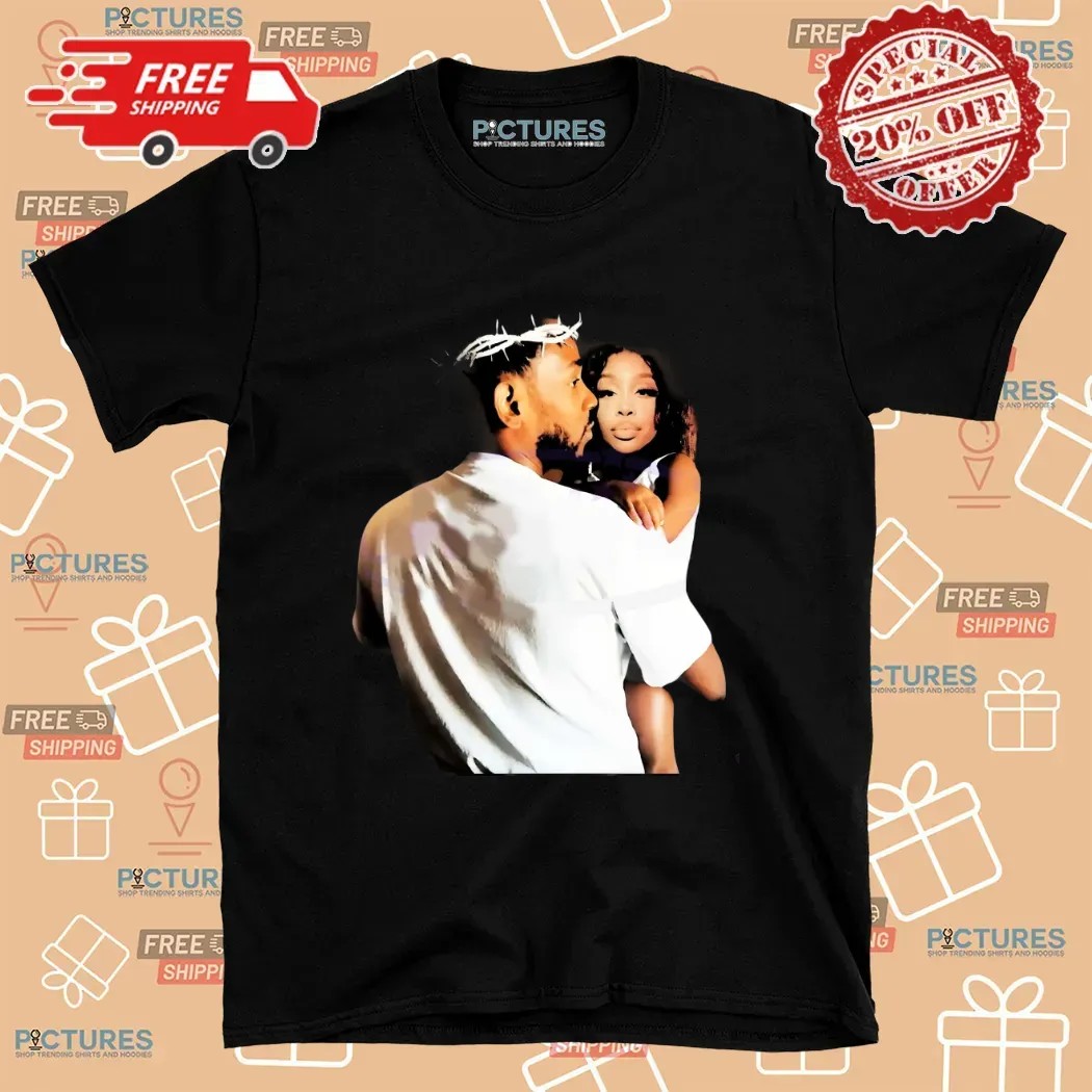Kendrick Lamar Holding Sza Angelic Style Crown Of Thorns T Shirt