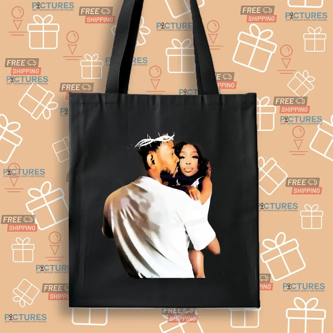 Kendrick Lamar Holding Sza Angelic Style Crown Of Thorns T Shirt