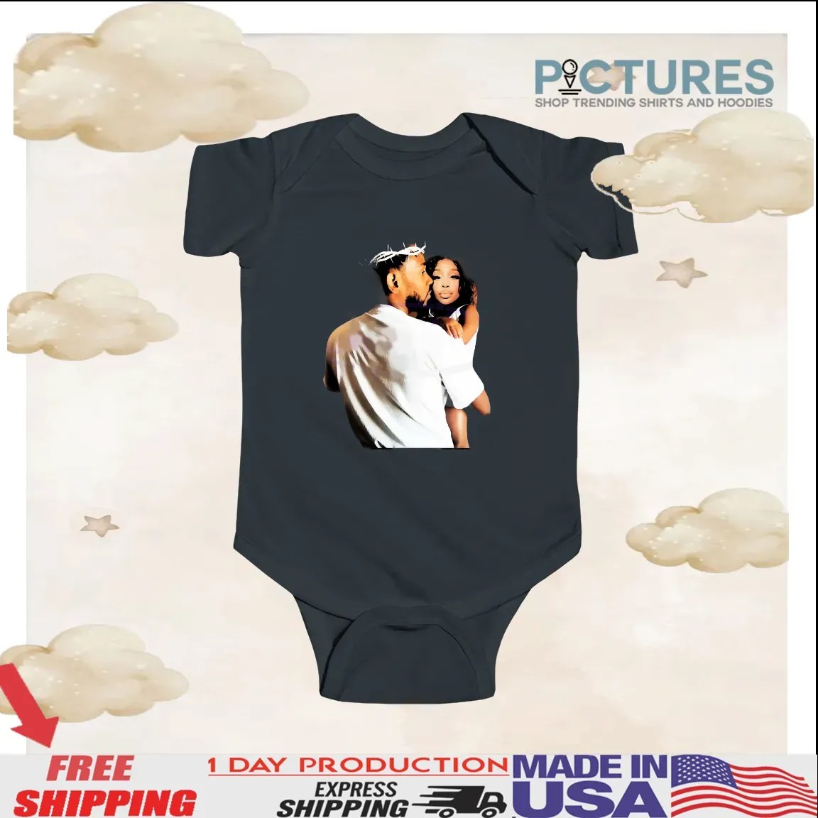 Kendrick Lamar Holding Sza Angelic Style Crown Of Thorns T Shirt