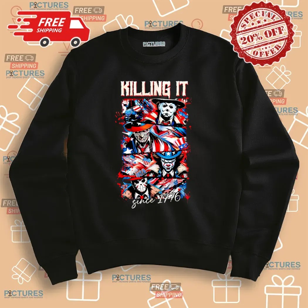 Killing It Horror Killers Patriotic 4th Of July America Since 1776 T Shirt