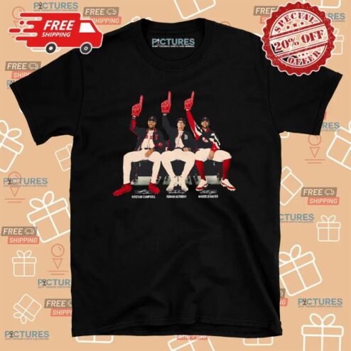 Kristian Campbell Roman Anthony and Marcelo Mayer Boston Red Sox Prospects Bench Signatures T Shirt