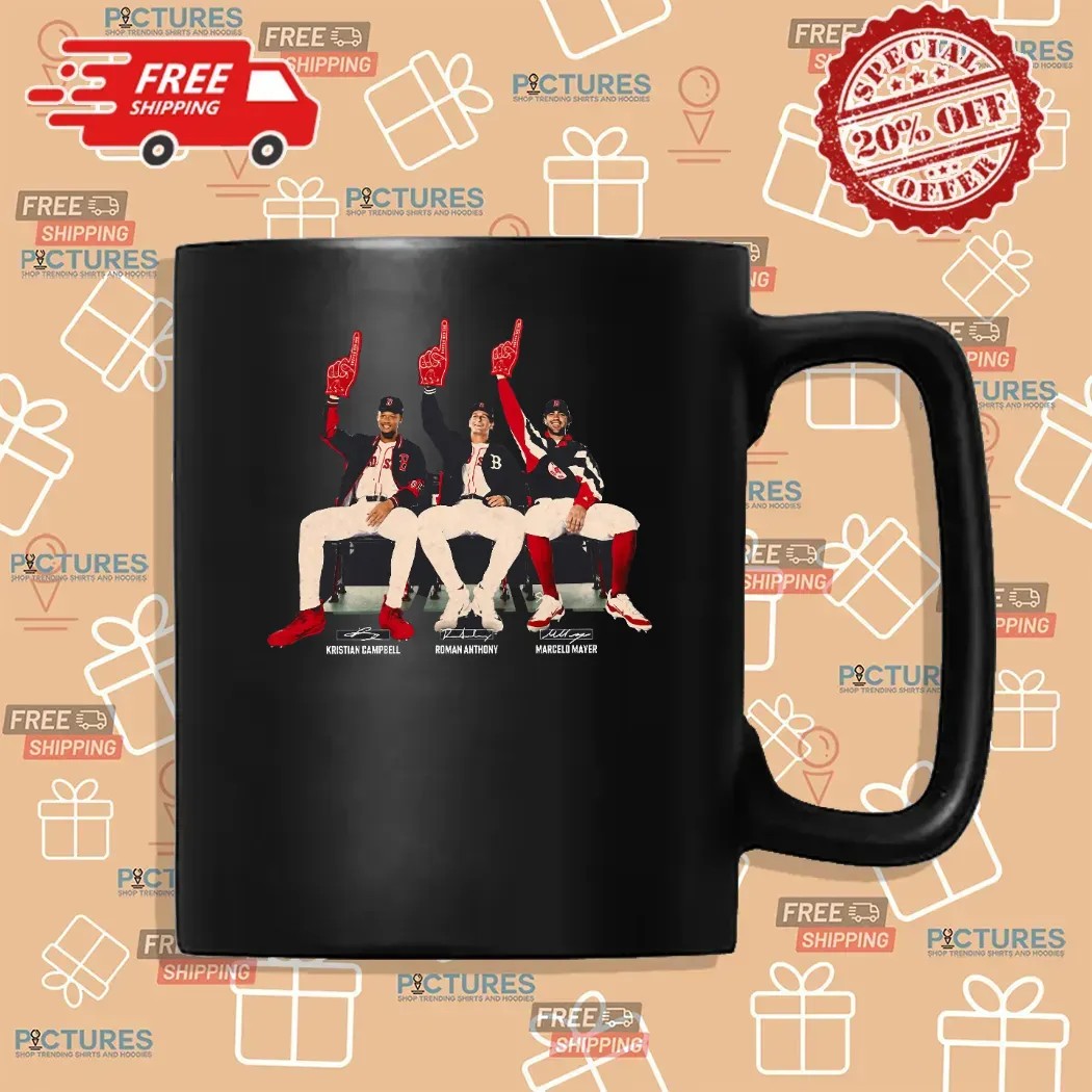 Kristian Campbell Roman Anthony and Marcelo Mayer Boston Red Sox Prospects Bench Signatures T Shirt