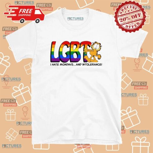 LGBT I Hate Mondays And Intolerance Garfield Cartoon T Shirt