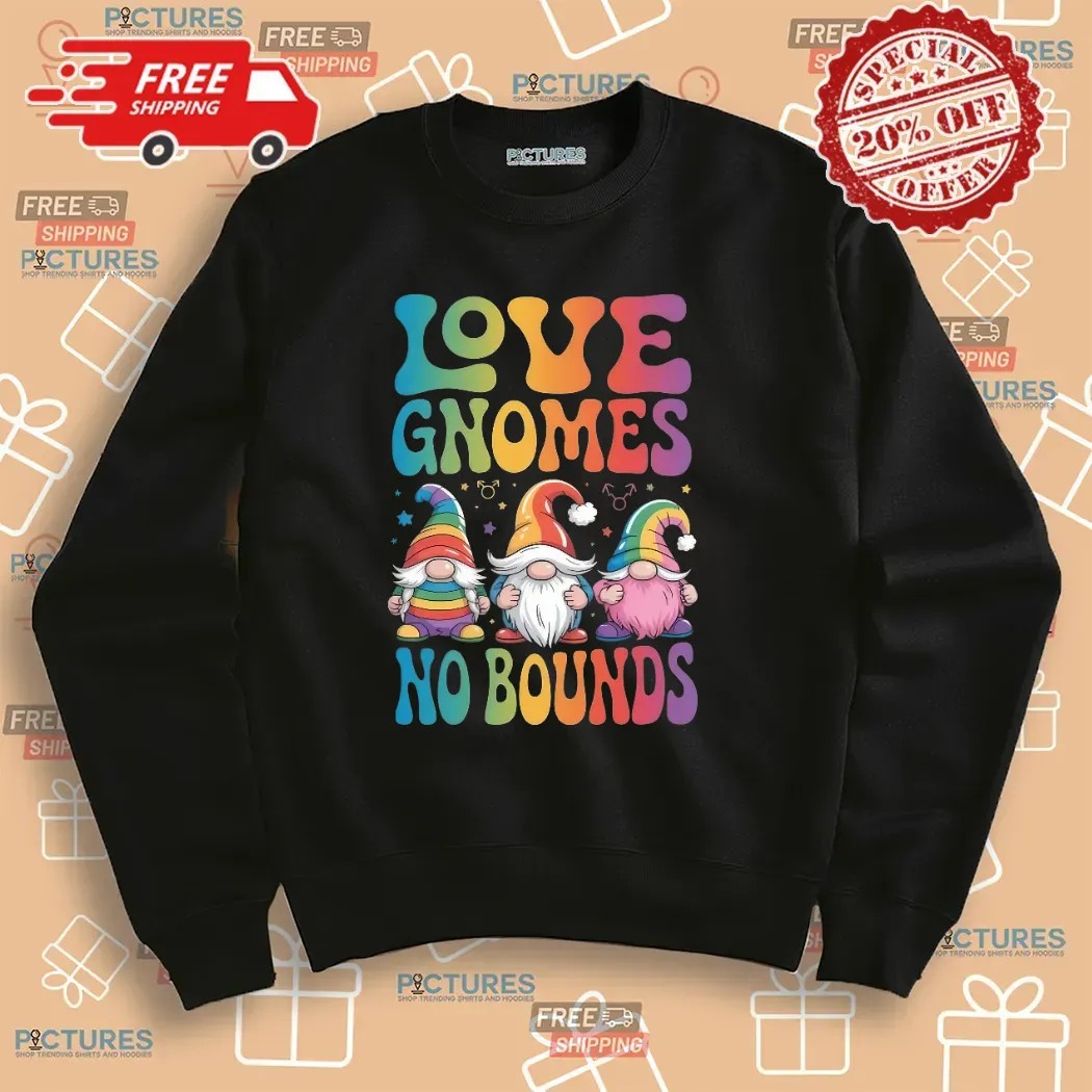 LGBT Love Gnome No Bounds Pride Month Rainbow Gnomies T Shirt
