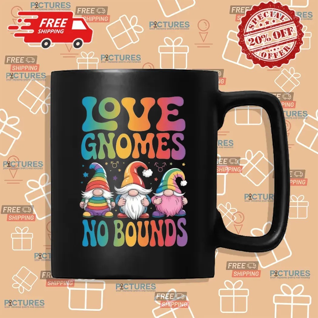 LGBT Love Gnome No Bounds Pride Month Rainbow Gnomies T Shirt