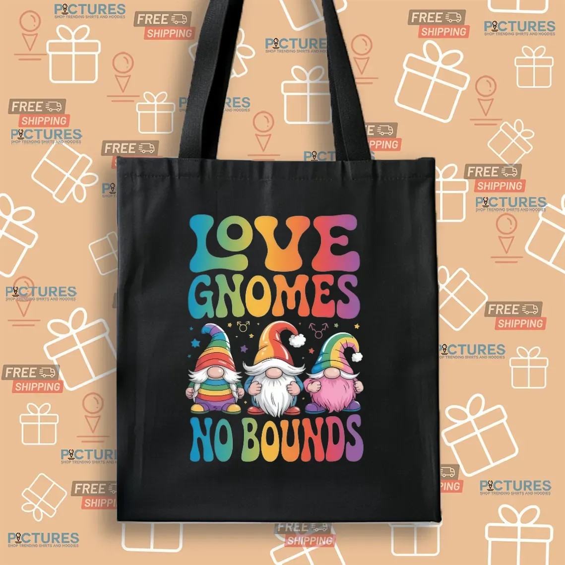 LGBT Love Gnome No Bounds Pride Month Rainbow Gnomies T Shirt