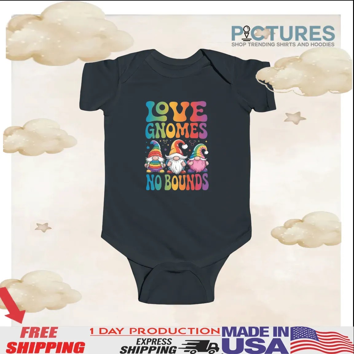 LGBT Love Gnome No Bounds Pride Month Rainbow Gnomies T Shirt