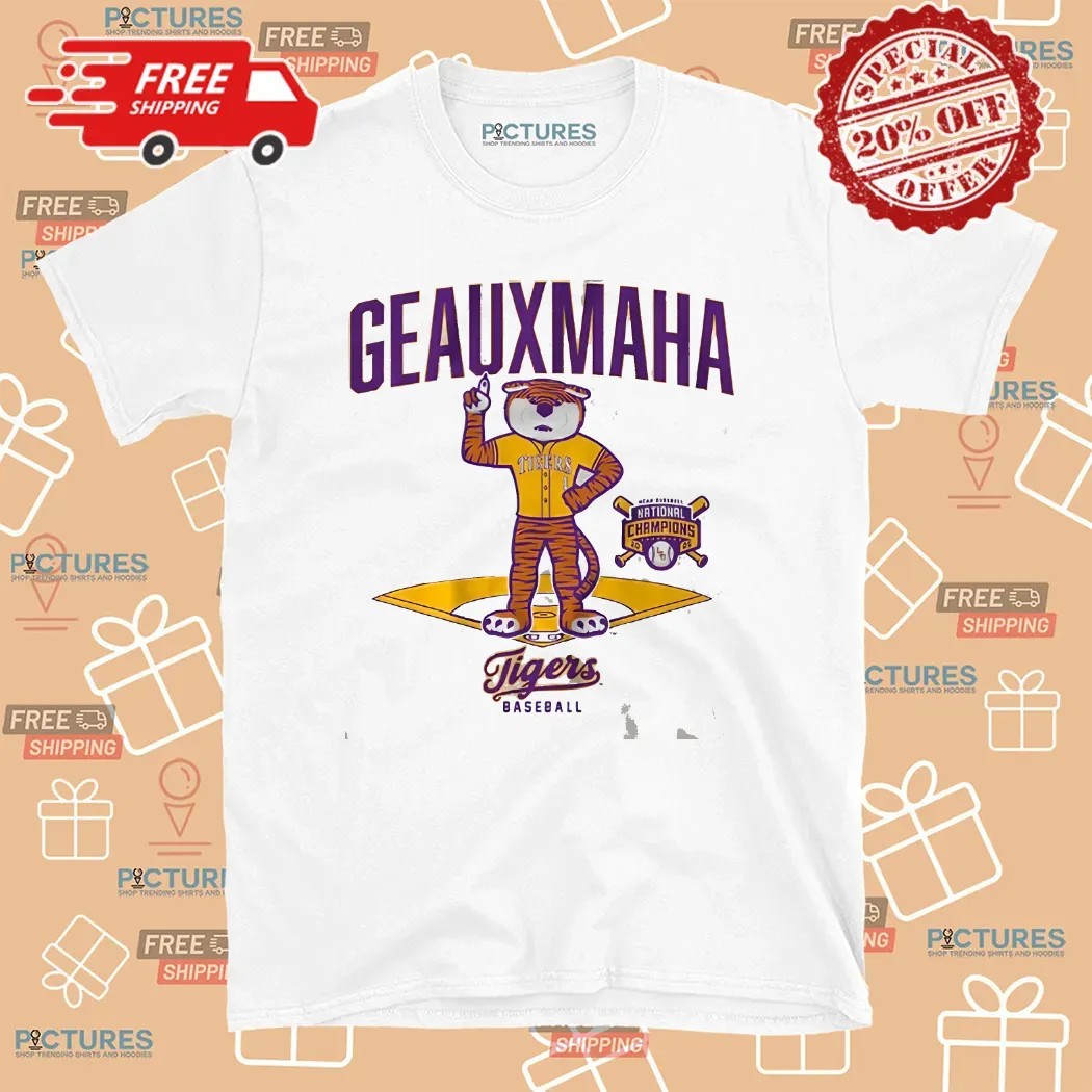 LSU Tigers Baseball 2025 National Champions Mascot Diamond T Shirt
