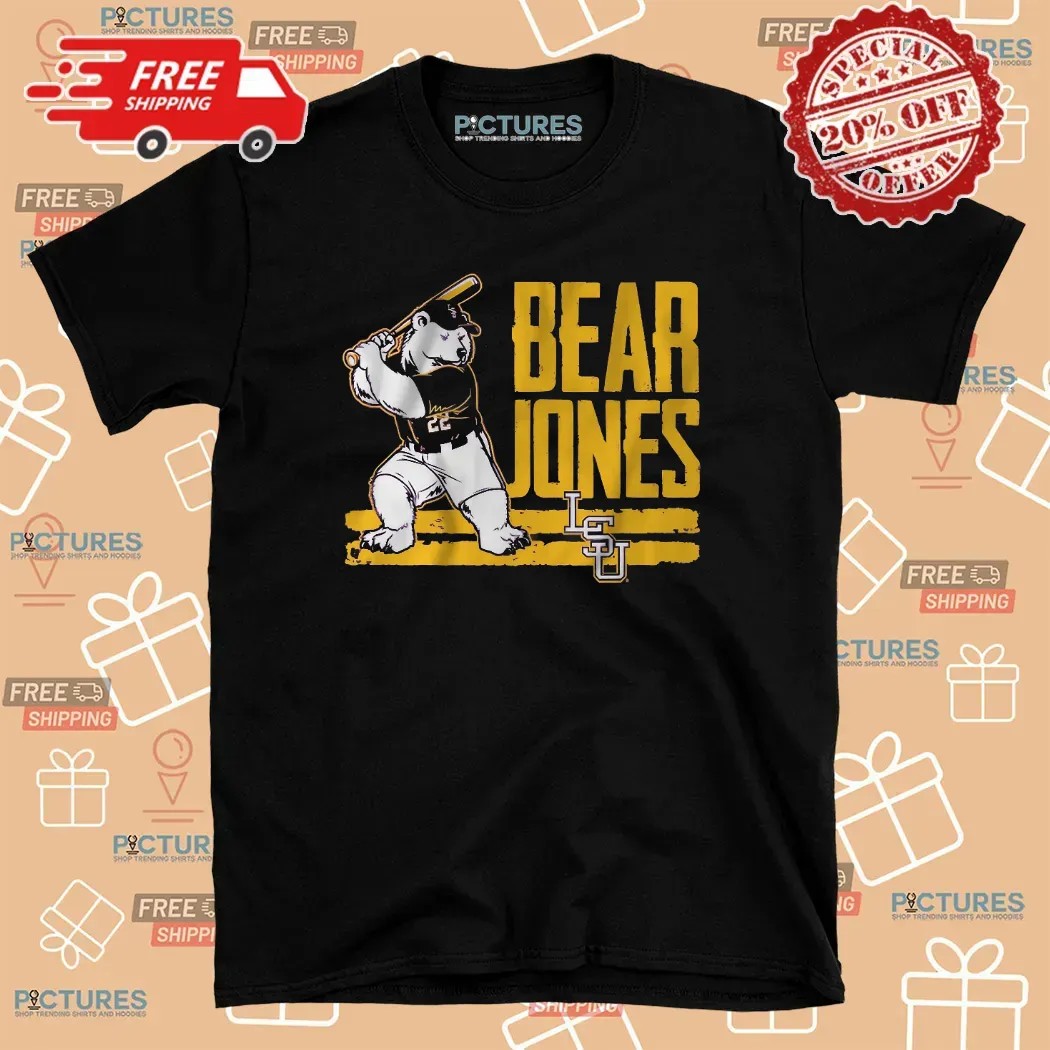 LSU Tigers Baseball Jared Jones Bear T Shirt