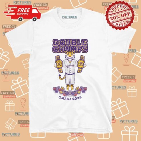 Lsu Tigers Louisiana Double Champs Omaha 2025 Mascot T Shirt