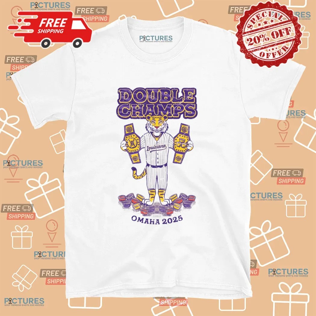 Lsu Tigers Louisiana Double Champs Omaha 2025 Mascot T Shirt