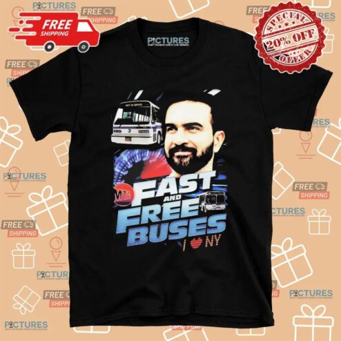 MTA Fast And Free Buses I Love NY Movie Parody T Shirt
