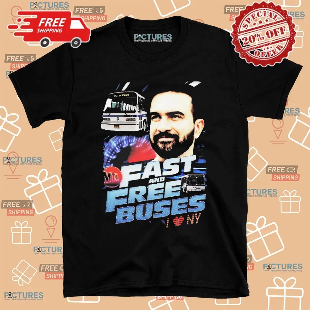 MTA Fast And Free Buses I Love NY Movie Parody T Shirt