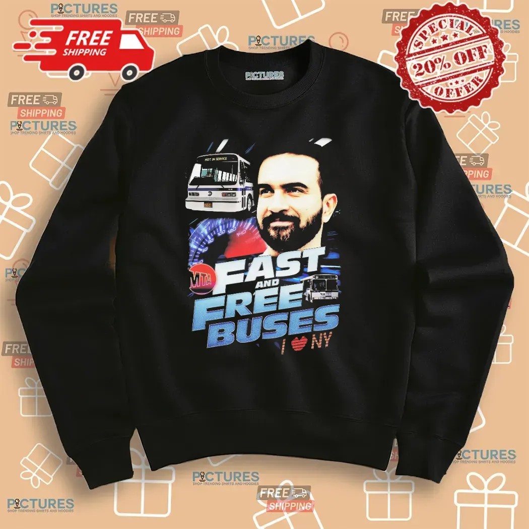 MTA Fast And Free Buses I Love NY Movie Parody T Shirt
