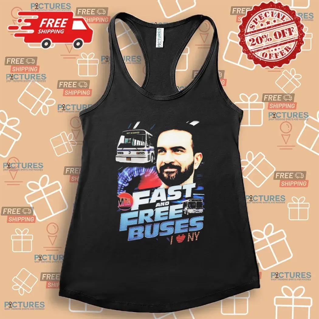 MTA Fast And Free Buses I Love NY Movie Parody T Shirt