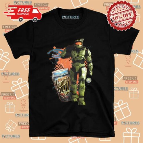 Master Chief Mountain Dew Game Fuel Xbox 360 Era Aesthetic Mashup T Shirt