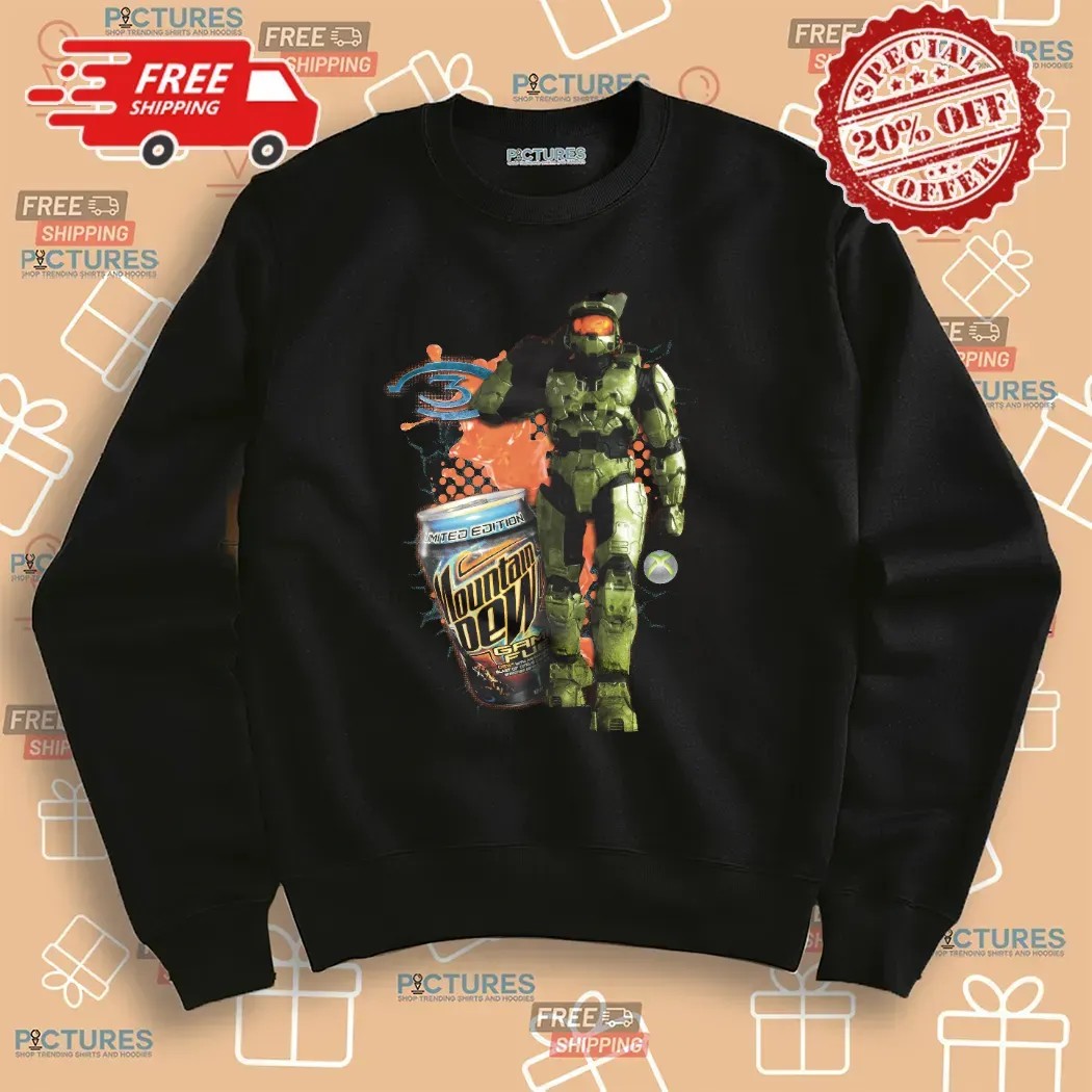 Master Chief Mountain Dew Game Fuel Xbox 360 Era Aesthetic Mashup T Shirt