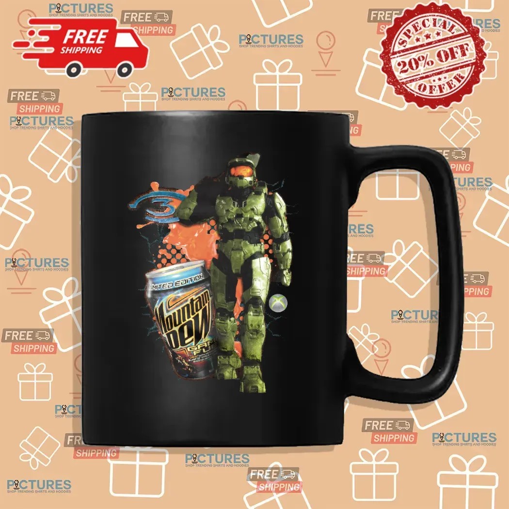 Master Chief Mountain Dew Game Fuel Xbox 360 Era Aesthetic Mashup T Shirt