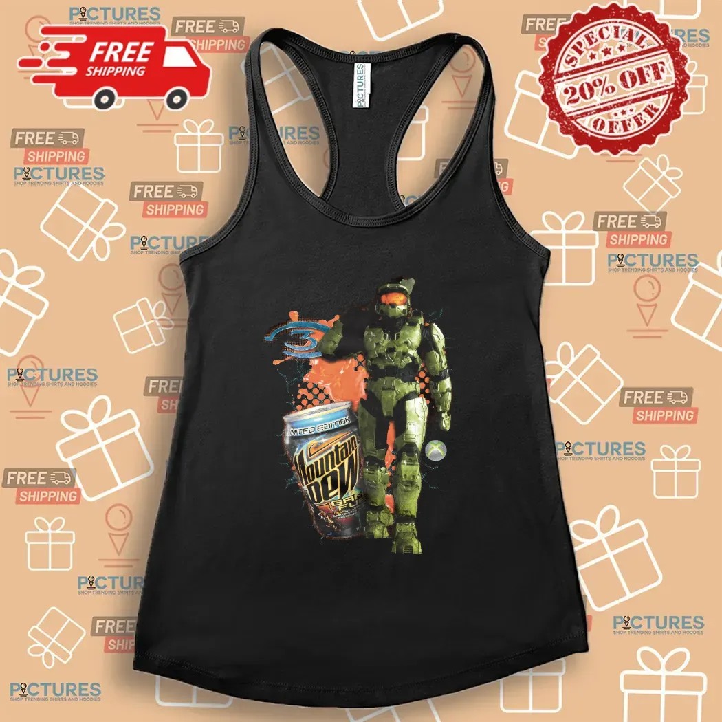 Master Chief Mountain Dew Game Fuel Xbox 360 Era Aesthetic Mashup T Shirt
