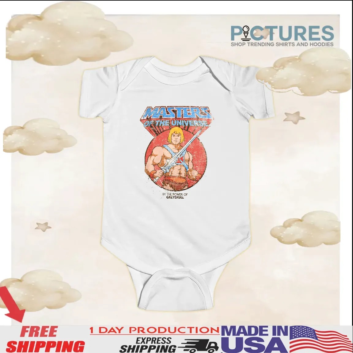 Masters of The Universe He-Man By Power Of Greyskull T Shirt