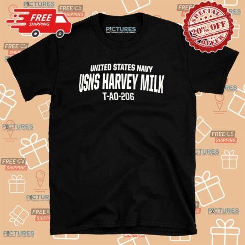 Matt Bomer Wearing United States Navy USNS Harvey Milk T Shirt