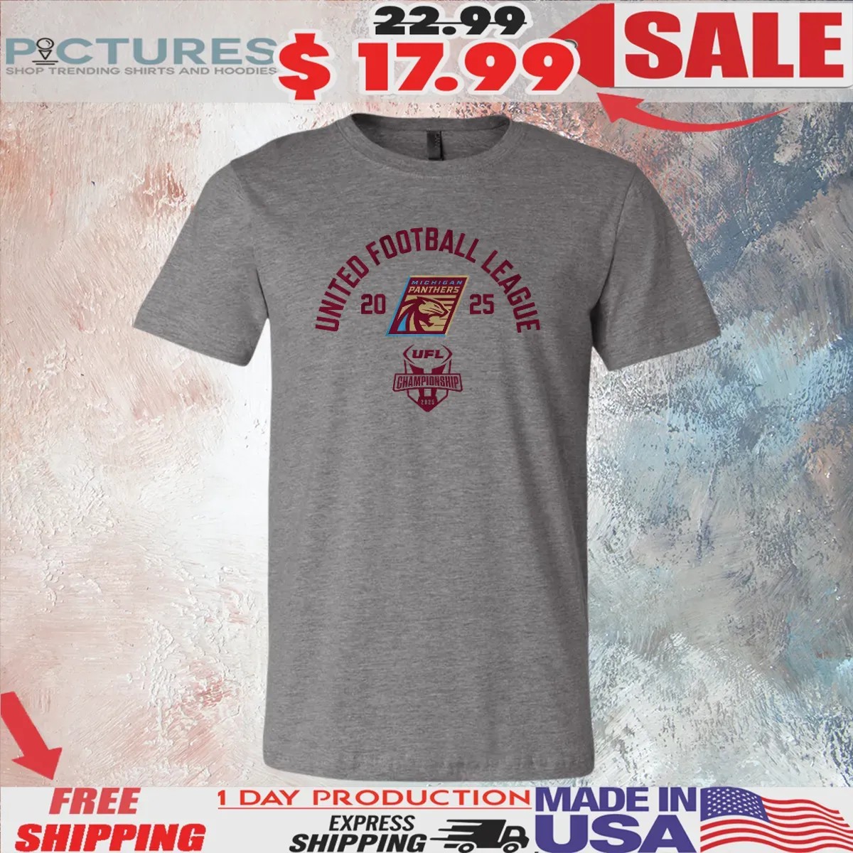 Michigan Panthers United Football League 2025 UFL Championship Game T Shirt