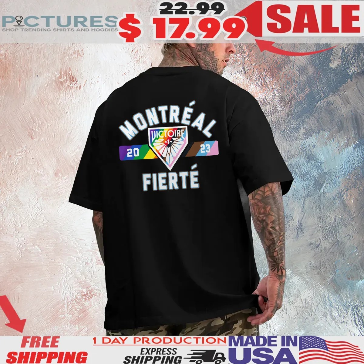 Montreal Victoire Fierte Stadium Issue Pride Vintage T Shirt