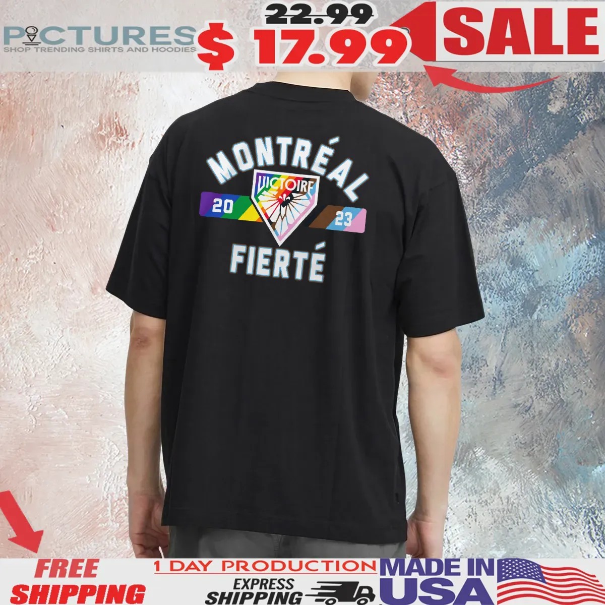 Montreal Victoire Fierte Stadium Issue Pride Vintage T Shirt
