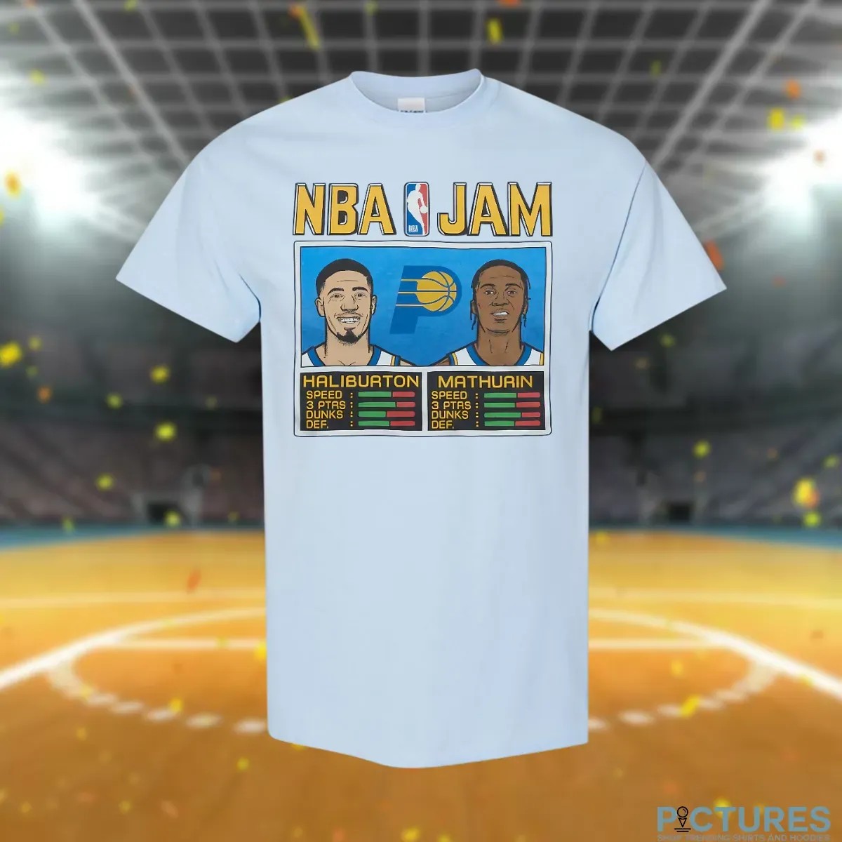 NBA Jam Indiana Pacers Duo Haliburton And Mathurin Arcade Style T Shirt