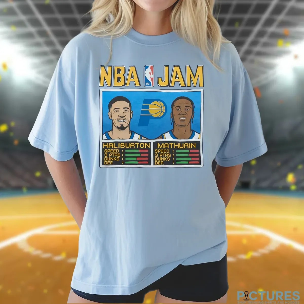 NBA Jam Indiana Pacers Duo Haliburton And Mathurin Arcade Style T Shirt