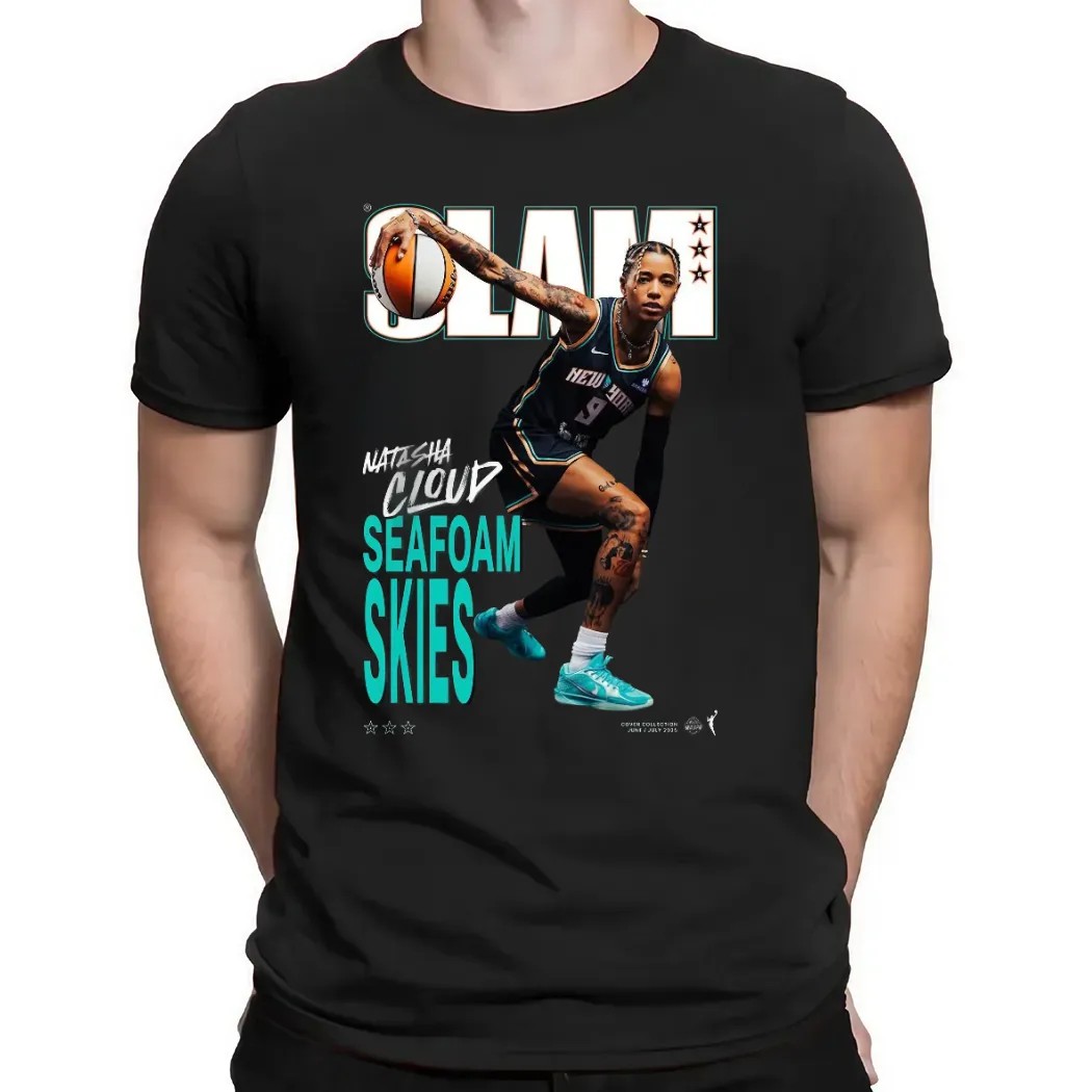 Natasha Cloud New York Liberty Seafoam Skies Magazine SLAM Cover 2025 WNBA Season T Shirt