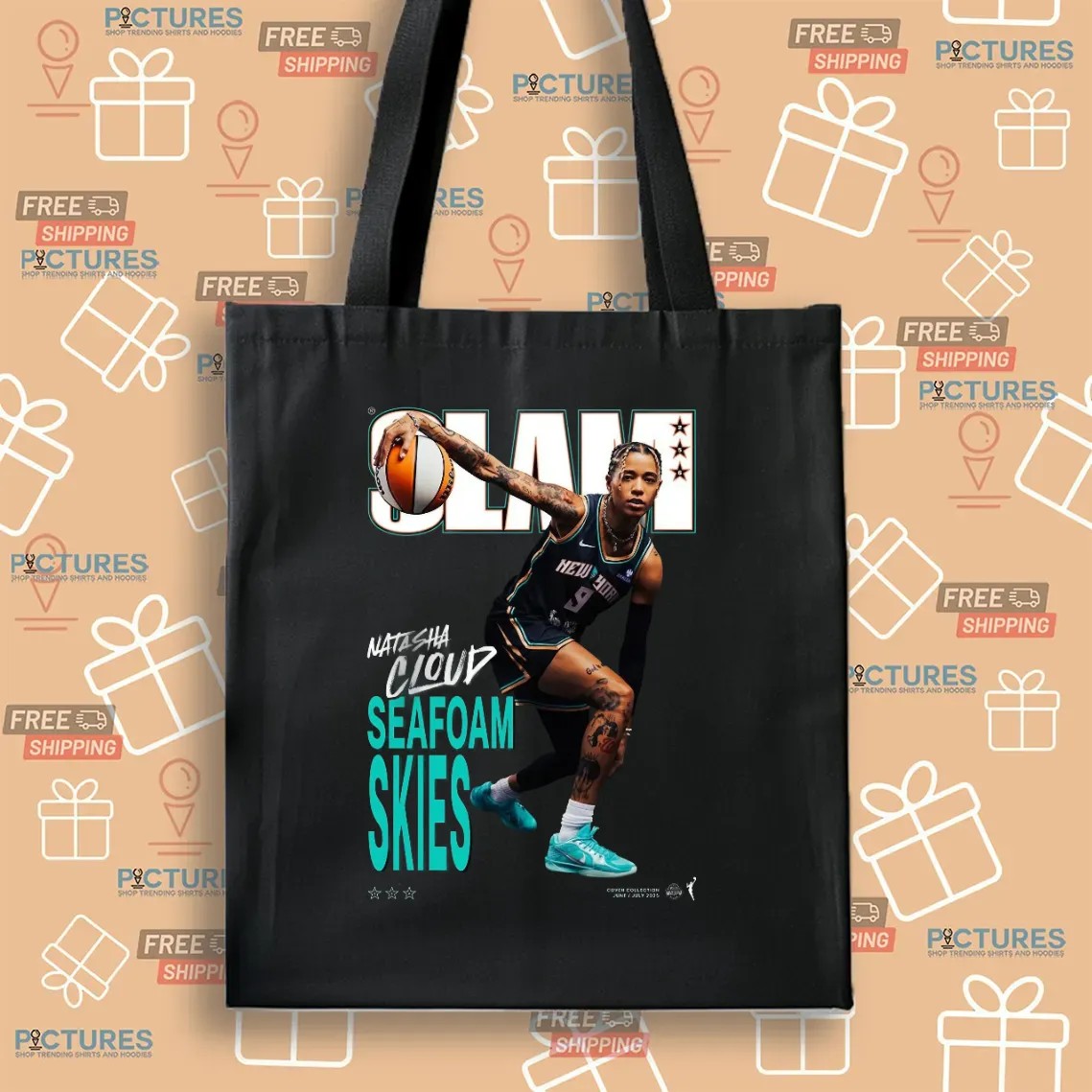 Natasha Cloud New York Liberty Seafoam Skies Magazine SLAM Cover 2025 WNBA Season T Shirt