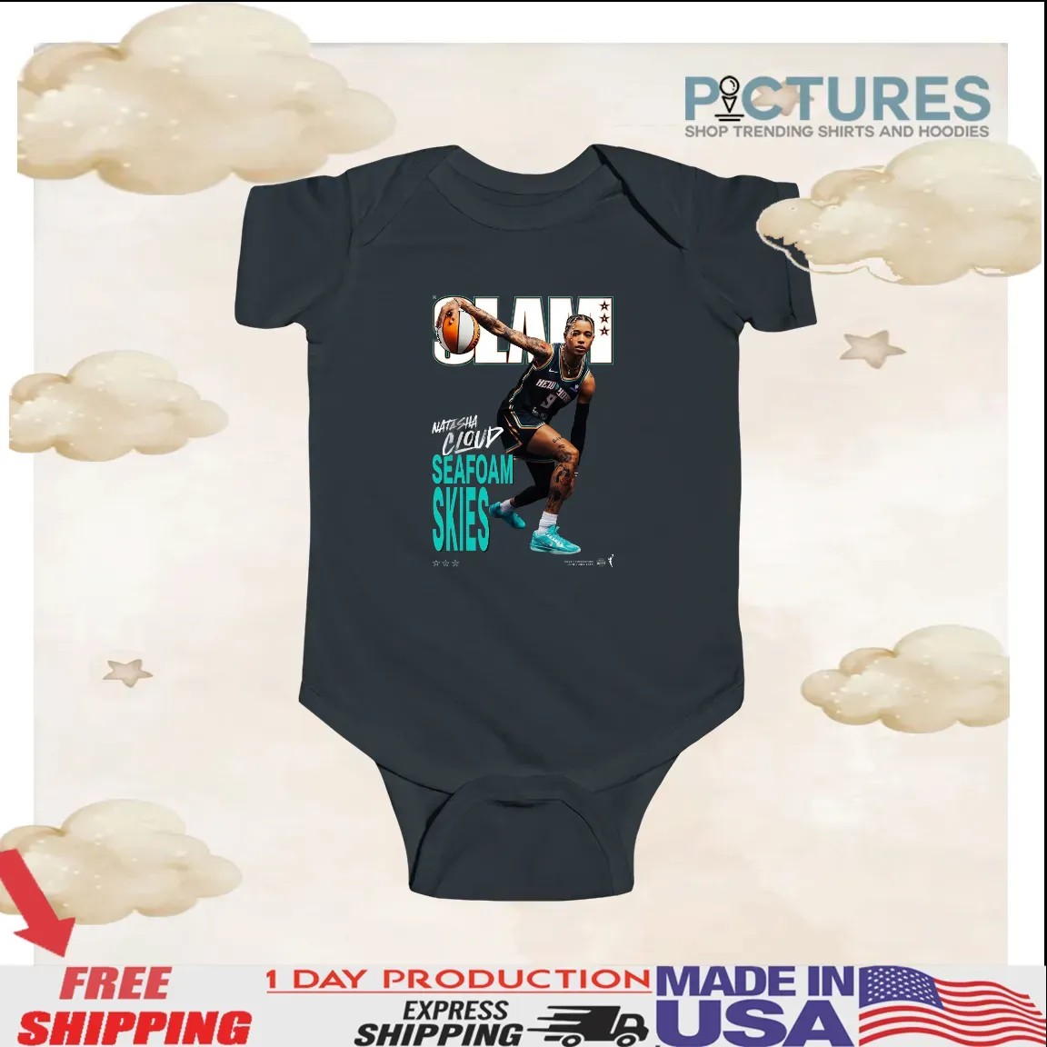 Natasha Cloud New York Liberty Seafoam Skies Magazine SLAM Cover 2025 WNBA Season T Shirt