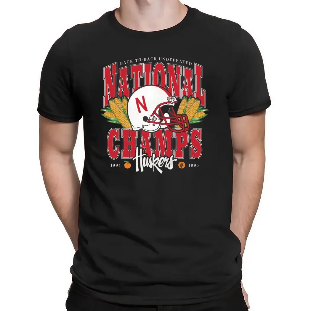 Nebraska Cornhuskers Back To Back Undefeated 1994 And 1995 National Champs T Shirt