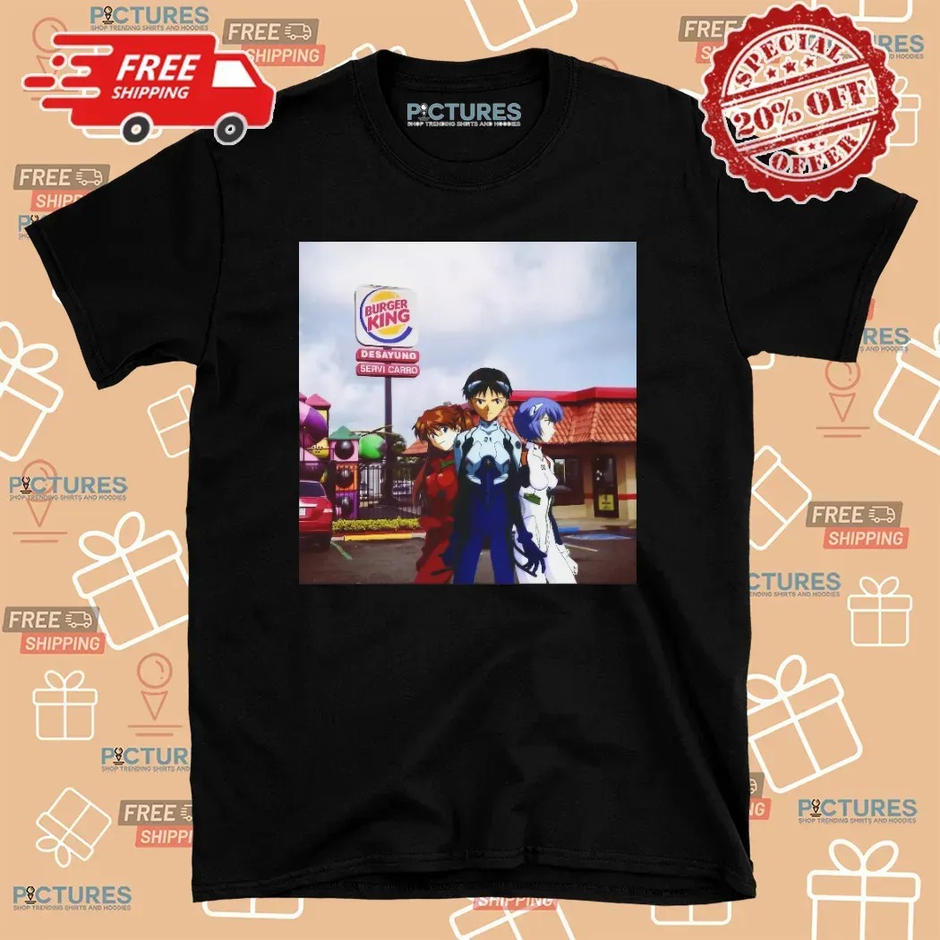 Neon Genesis Evangelion Burger King Rei Asuka Shinji Meme T Shirt