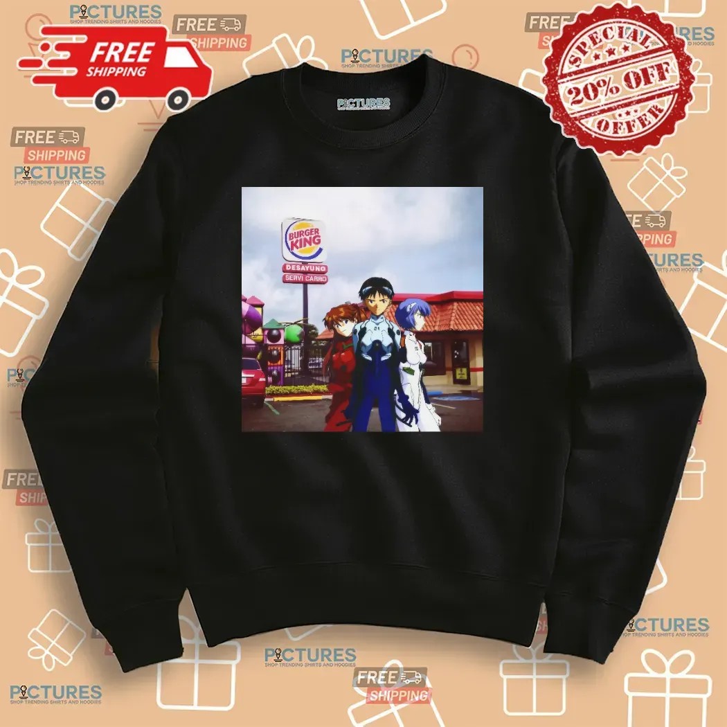 Neon Genesis Evangelion Burger King Rei Asuka Shinji Meme T Shirt