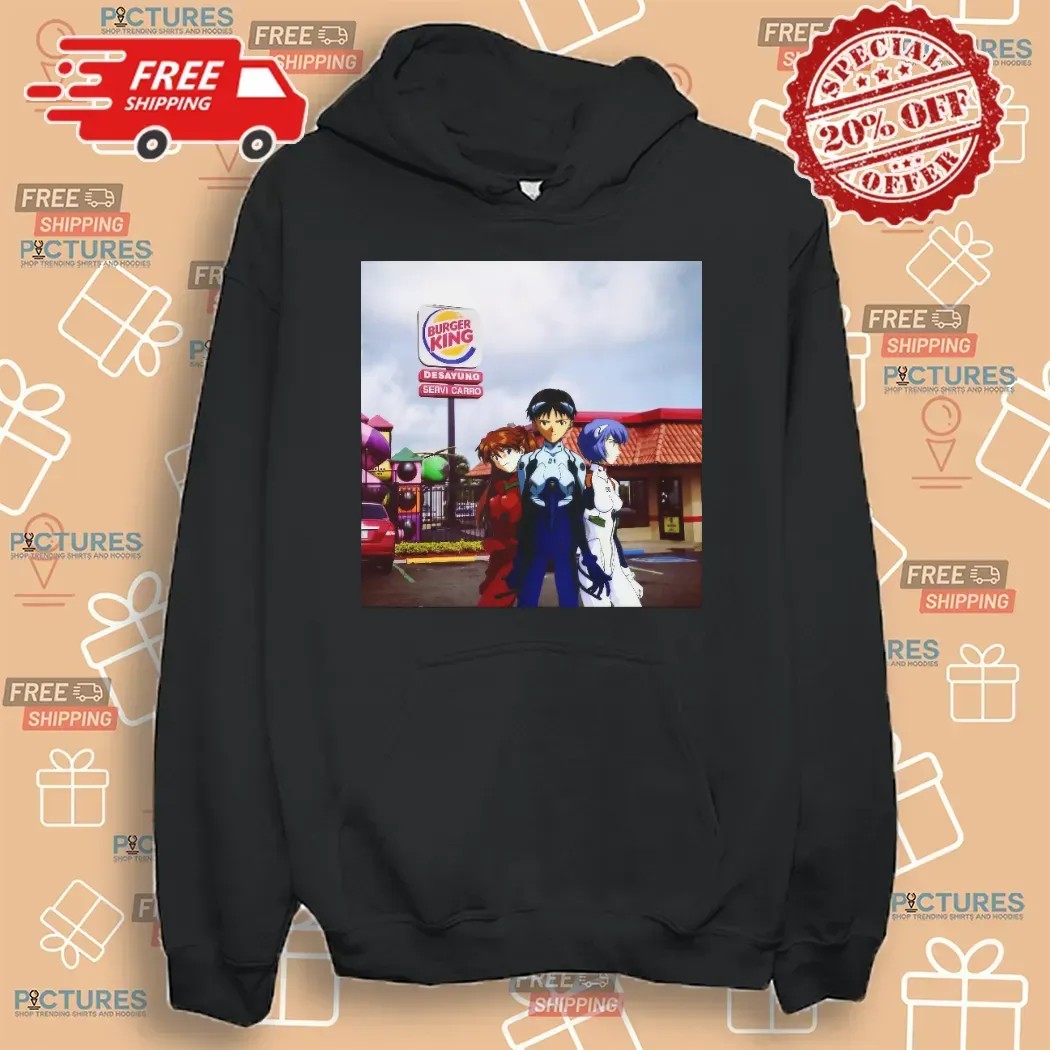 Neon Genesis Evangelion Burger King Rei Asuka Shinji Meme T Shirt
