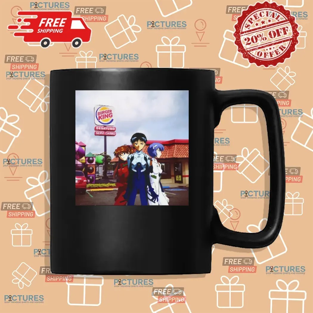Neon Genesis Evangelion Burger King Rei Asuka Shinji Meme T Shirt